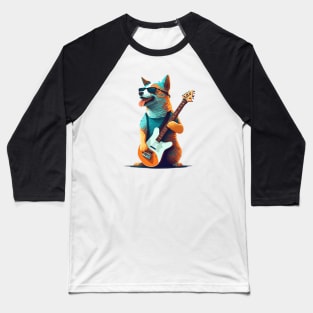 Rockin' Shades: Canine Guitarist Strikes a Pose Baseball T-Shirt